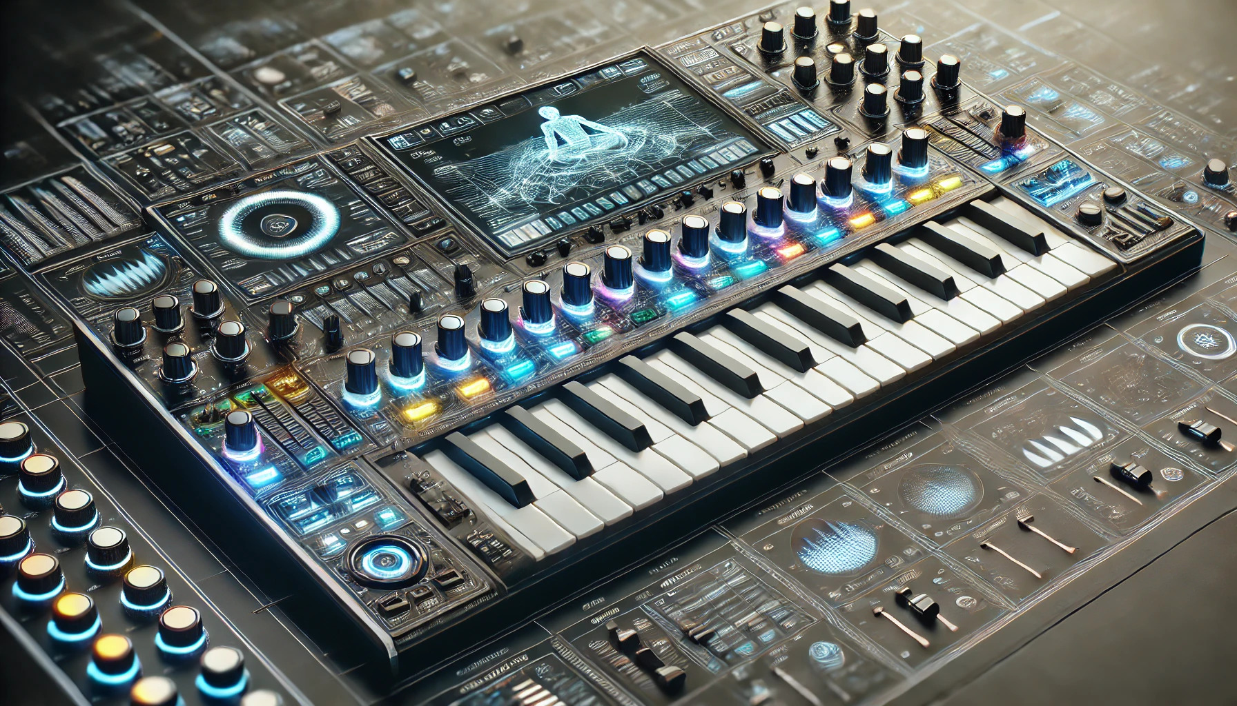 Futuristic Synthesizer Keyboard